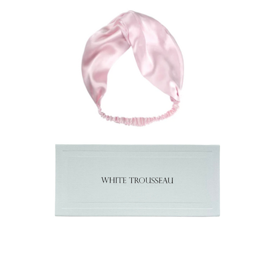 The Twist Mulberry Silk Headband | Blush Pink