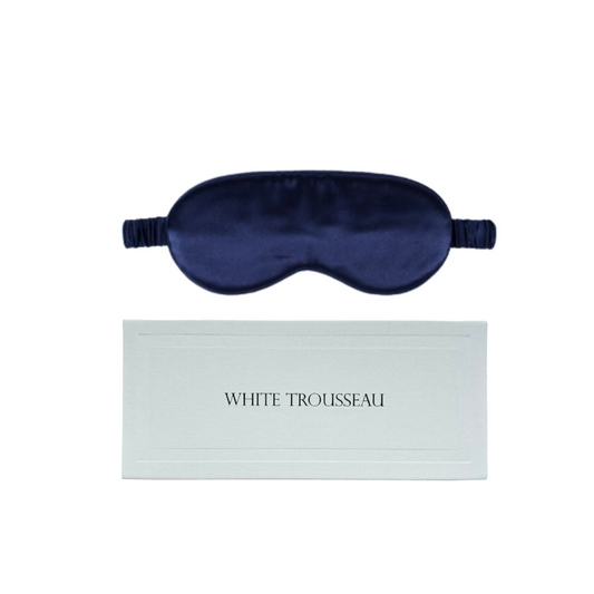 Aurelie Pure Silk Sleep Eye Mask | Navy