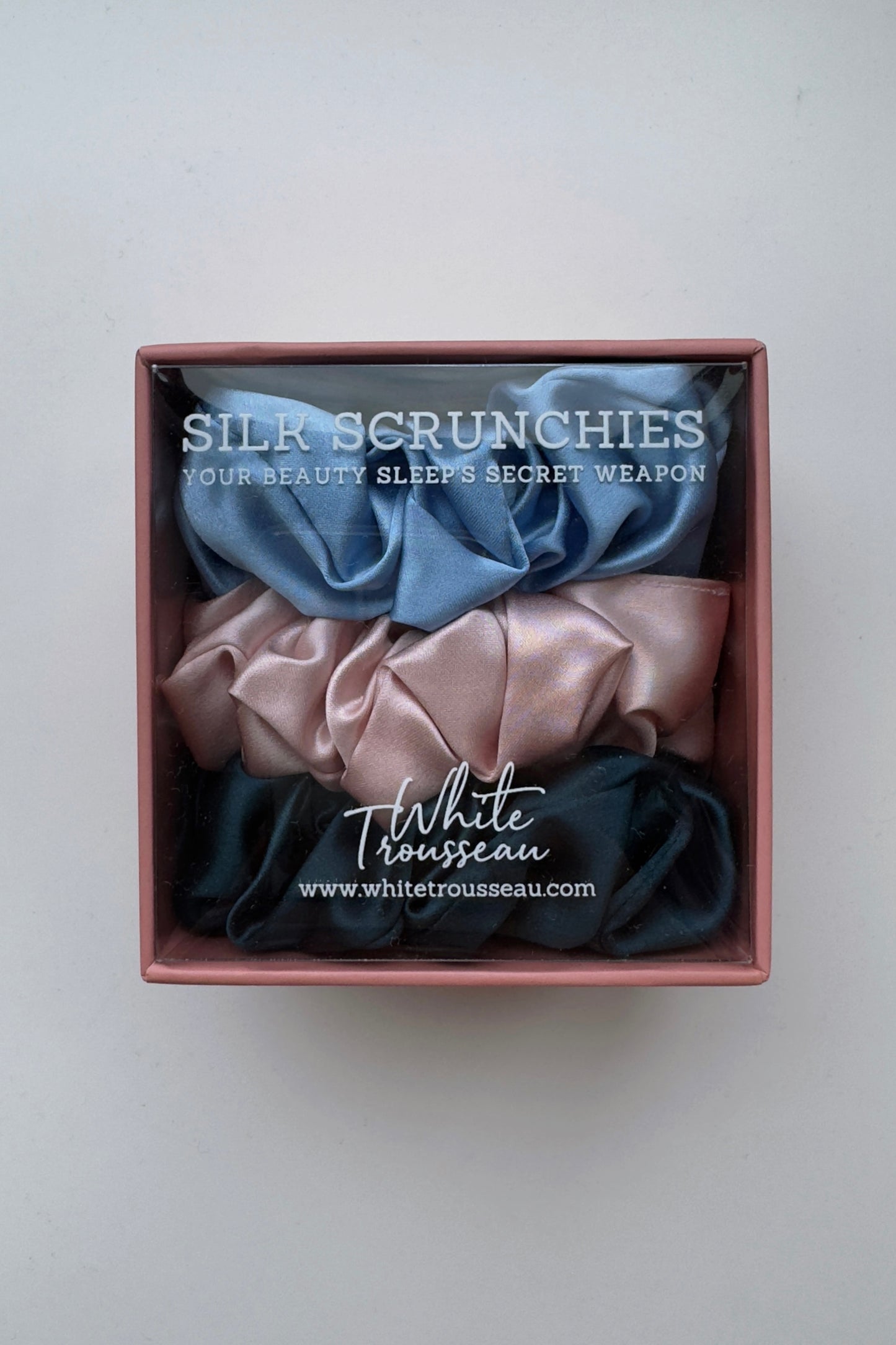 100% Mulberry Silk Scrunchies - Sky Dream