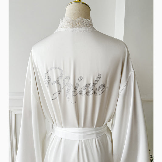 Classic Bride White Silk-Satin Robe